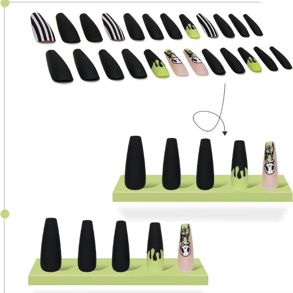Nightmare before Christmas Black Matte Halloween Press On Nails False Nails - Picture 4 of 9